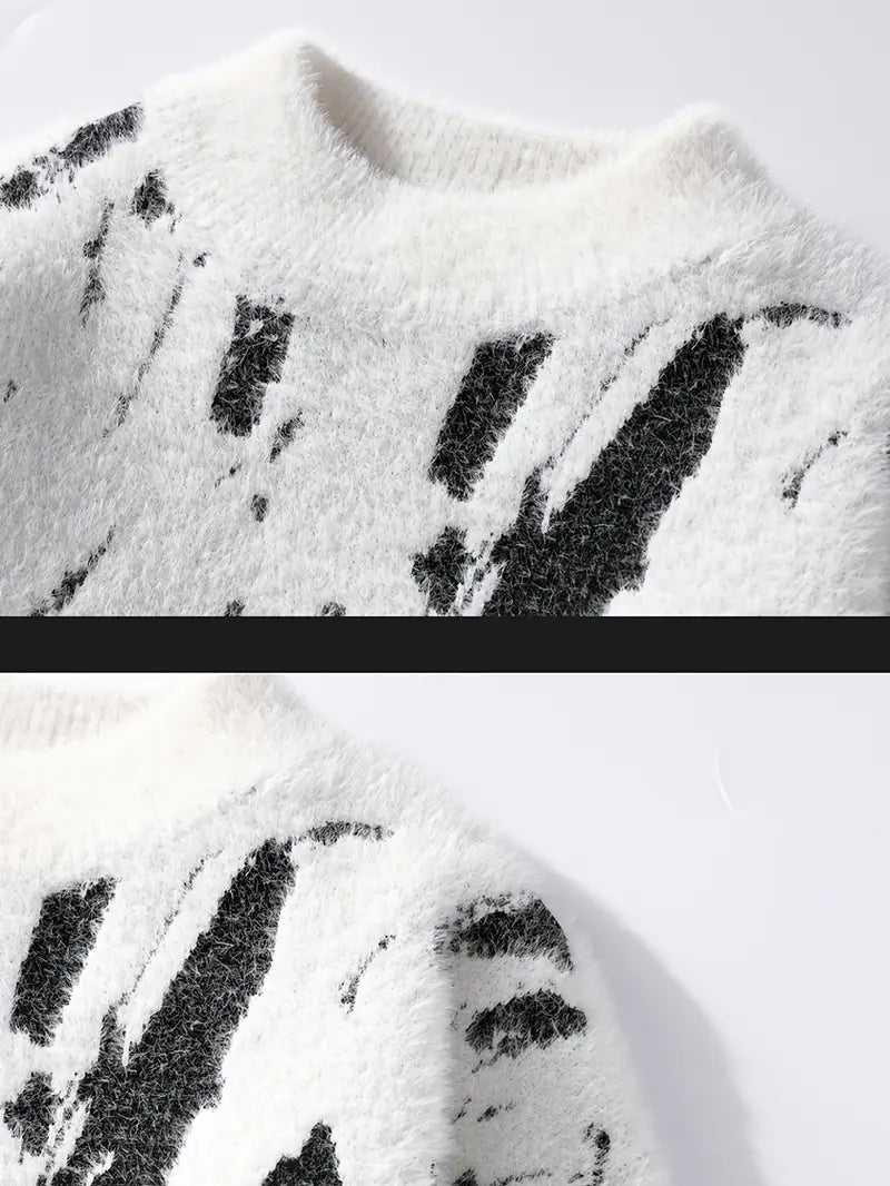 Decorail™ Inkstroke Knitted Sweater – Black & White