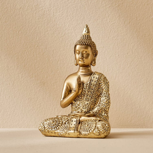 Corsica Tranquil Buddha Figurine – Calm Sitting Pose in Polyresin