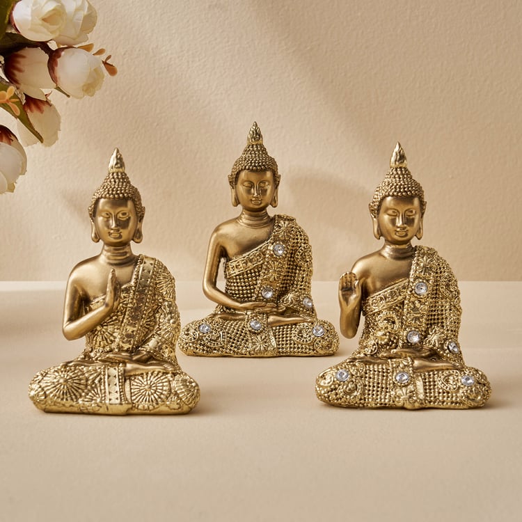 Corsica Tranquil Buddha Figurine – Calm Sitting Pose in Polyresin