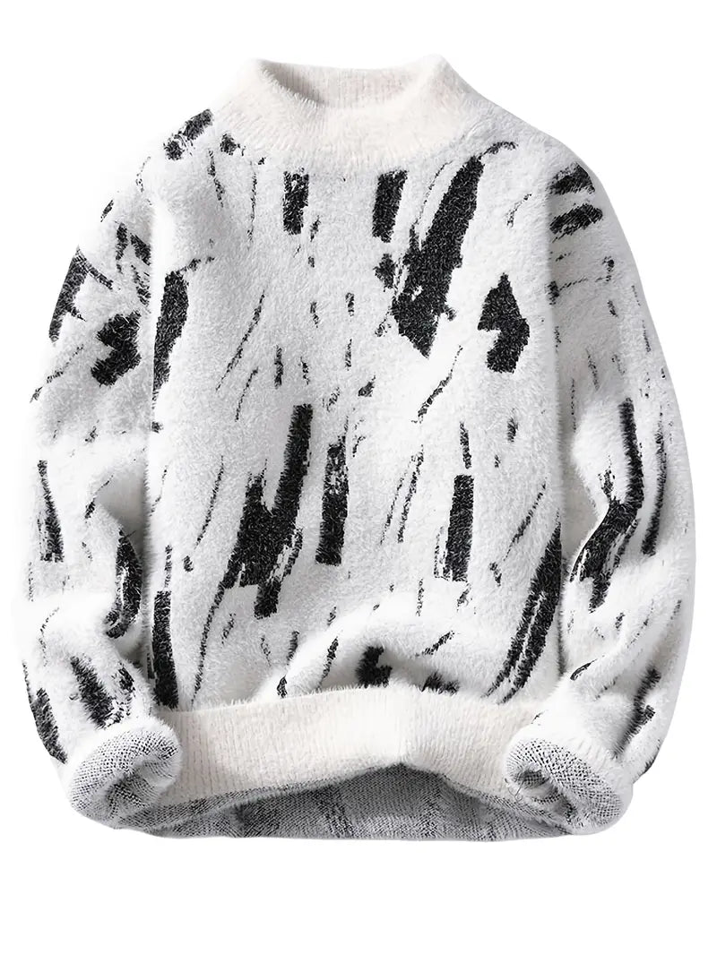 Decorail™ Inkstroke Knitted Sweater – Black & White