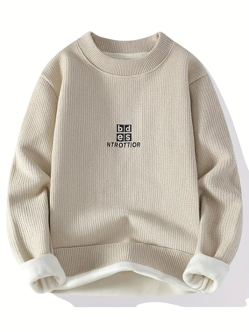 Decorail™ Clean Stitch Embroidered Sweater – Olive Green