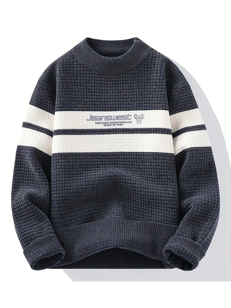 Decorail™ Block Stripe Textured Knit – Cream & Gray