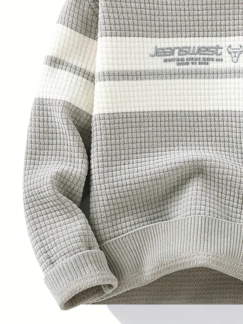 Decorail™ Block Stripe Textured Knit – Cream & Gray