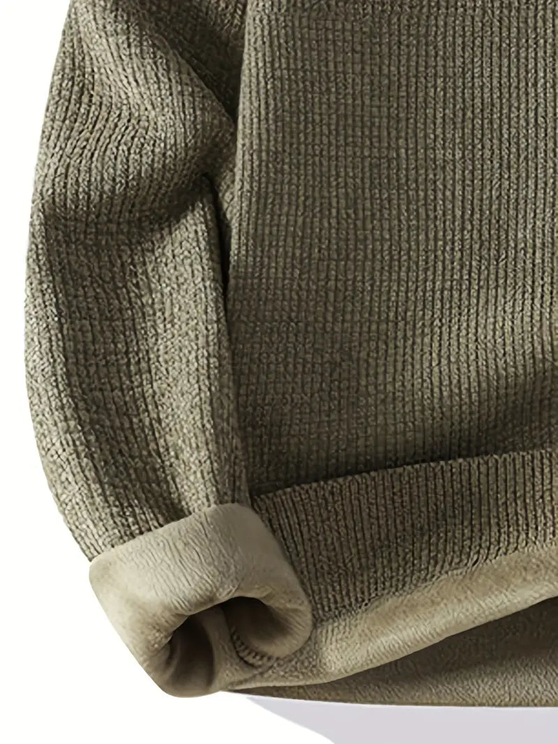 Decorail™ Clean Stitch Embroidered Sweater – Olive Green